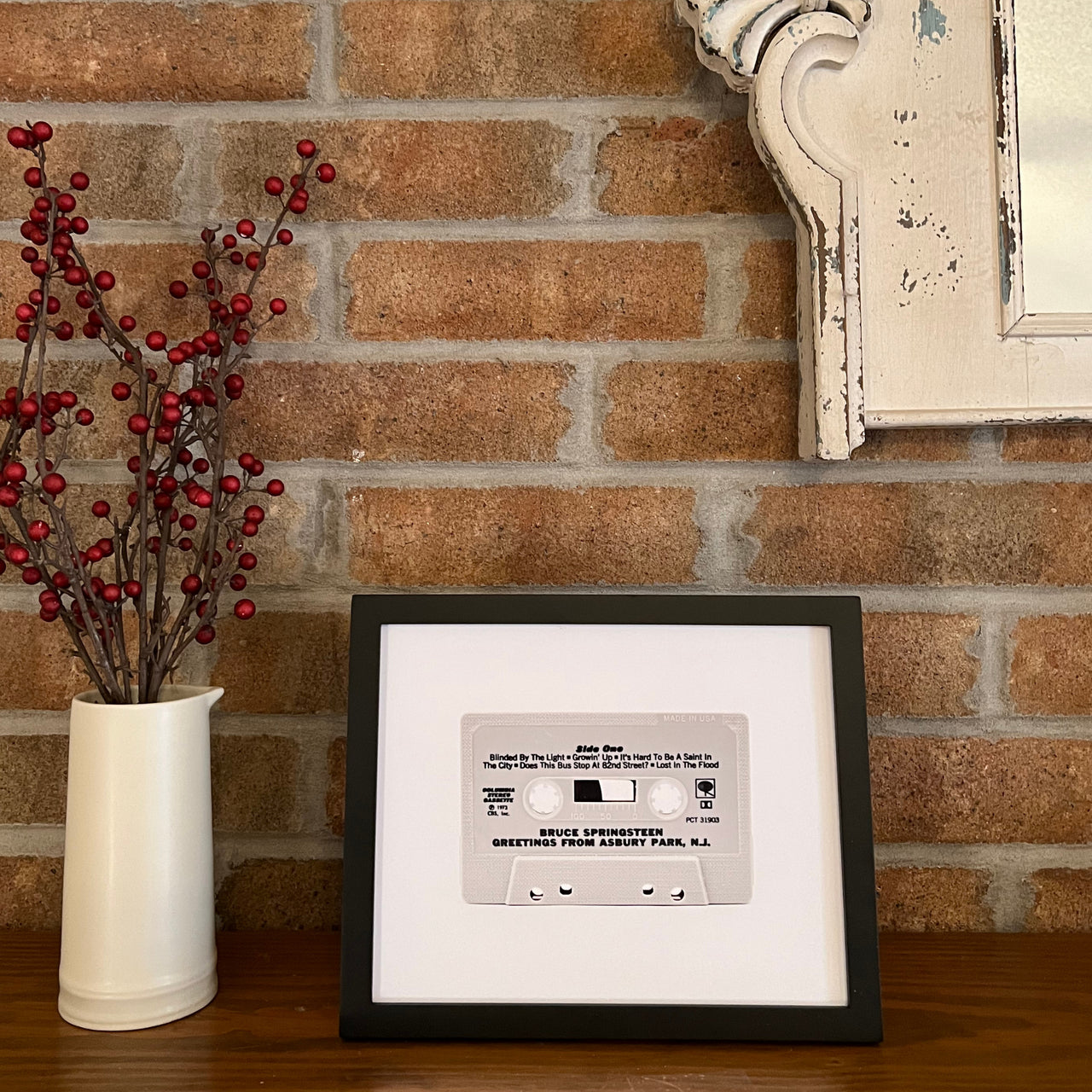 Modern art photo of the cassette of "Bruce Springsteen Greetings from Asbury Park, N.J." displayed in your home