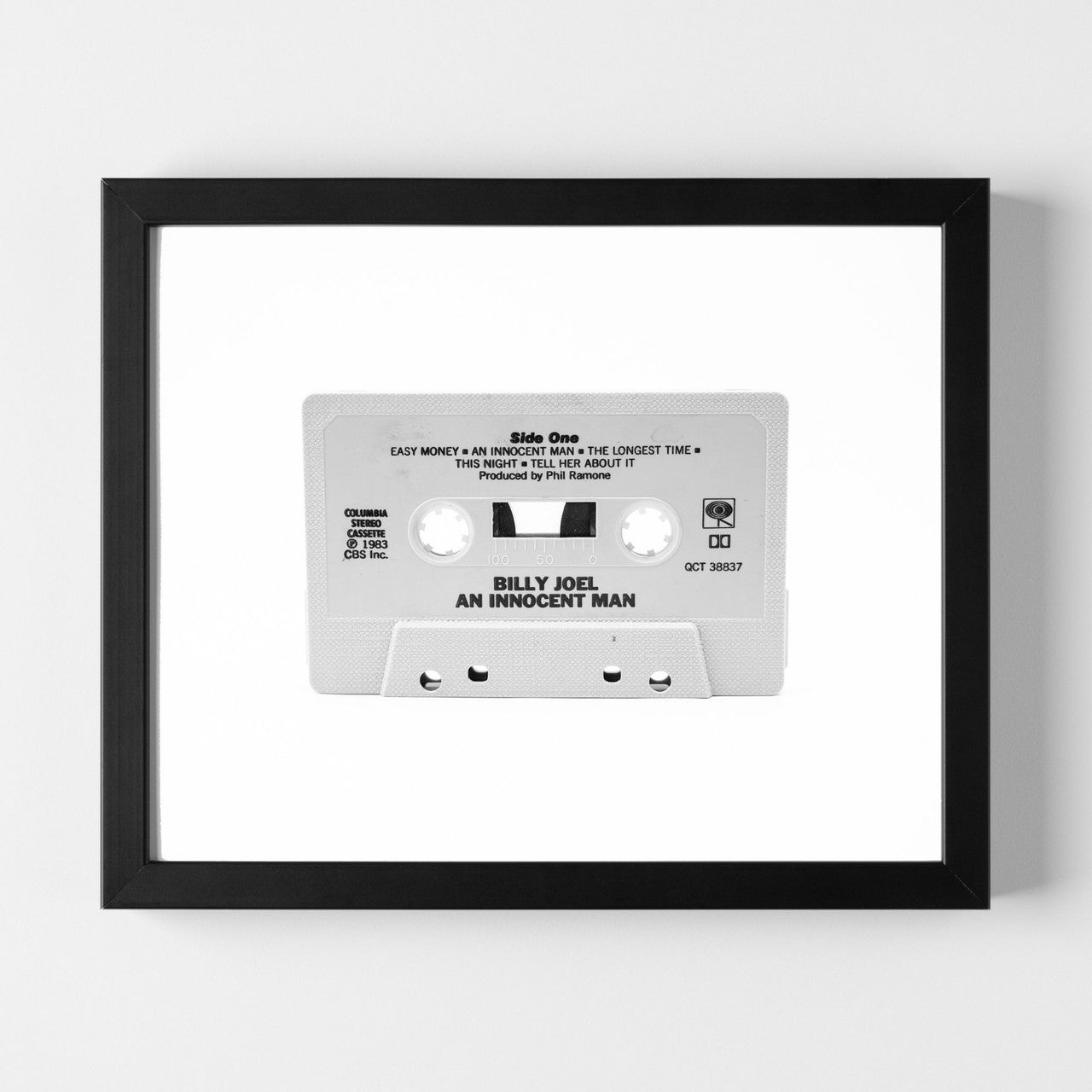 Modern art photo of the cassette of "Billy Joel An Innocent Man"
